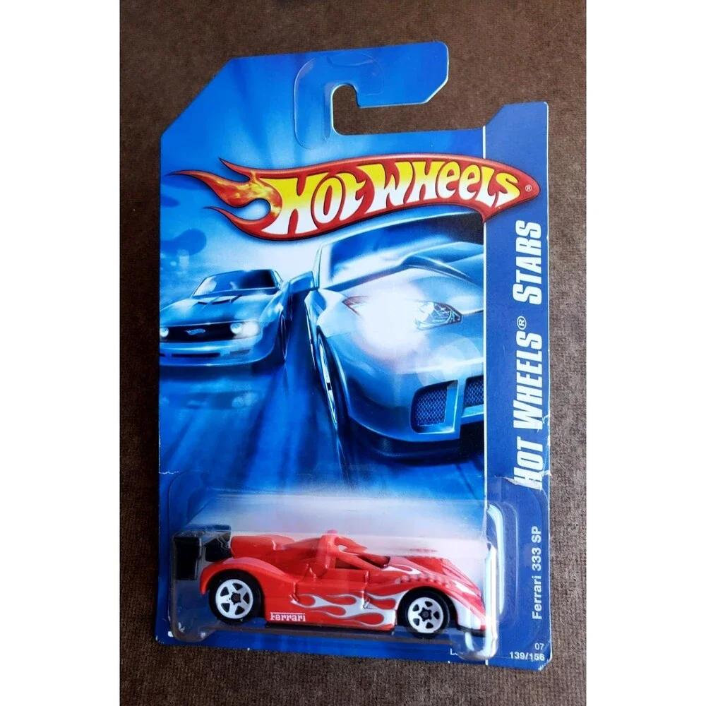 2007 Hot Wheels ALL STARS FERRARI 333 SP #139/156 RED 1:64 WHITE RIM 5 SP #L3092